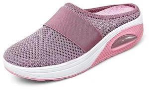 Wsedper Women's Air Cushion Slip-On Walking Shoes- Orthopedic Diabetic Walking Shoes, Casual Comfort Soft Outdoor Walking Sneakers (Pink,40)