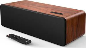 Sound Bars for TV, 16.5'' Wooden TV Speakers Soundbar Home Theater Surround Sound System with Dual 3.5'' Woofers, Bluetooth 5.0 and HDMI ARC/Optical/AUX Input for TV, Projector, Record Player