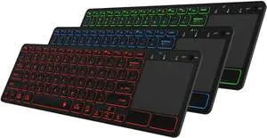 Universal Backlit 7-Colors Bluetooth Touch TV Keyboard with Easy Media Control and Build-in Touchpad for TV-Connected Computer, Smart TV, Desktop, Laptop, iPad, Surface, Tablet, HTPC