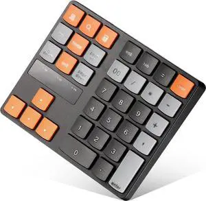 Bluetooth Numeric Keypad, Wireless Number Pad 35-Keys Financial Accounting Rechargeable Number Keyboard for Laptop Desktop, PC, Notebook