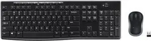 Wireless Keyboard and Mouse Combo for Windows, 2.4 GHz, 8 Multimedia Keys, PC, Laptop, Wireless Keyboard Compact Mouse Combo - Black