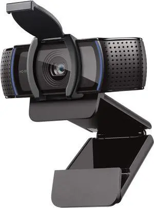 C920S HD Pro Webcam, Full HD 1080p/30fps Video Calling, Clear Stereo Audio, Light Correction, Privacy Shutter, Works with Skype, Zoom, FaceTime, Hangouts, PC/Mac/Laptop/Tablet/XBox - Black