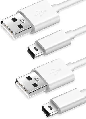 (2 Pack) Mini USB Charger and Data Cable for Texas Instruments Calculators TI-84 Plus CE Graphing Calculator, TI-Nspire CX/CX CAS, TI-84 Plus CE Color/C Silver, TI 89 Titanium (White)