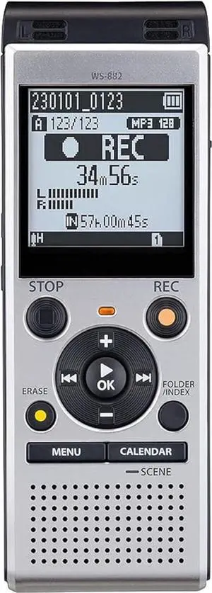 WS-882 Digital Voice Recorder, with Linear PCM/MP3 Recording Formats, USB Direct, 4gb Playback Speed and Volume Adjust, File Index, Erase Selected Files