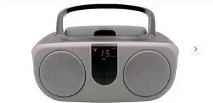 SRCD243 Portable CD Player with AM/FM Radio, Boombox (Silver)