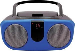 PRCD243M-BLUE 2.4-Watt-RMS Portable CD Boom Box with AM/FM Radio (Blue)