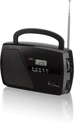 R633B Portable Shortwave AM/FM Clock Radio (Black)