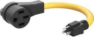 RV Adapter Cord, NEMA 5-15P to 14-50R, 50Amp to 15Amp, 110 V, 10 Gauge, for RV trailer, camping accessories