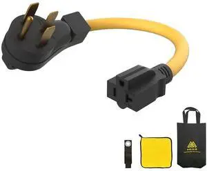 RV Generator Power Cord Adapter, NEMA 14-50P to 5-15R/5-20R, 50Amp to 20Amp, 240V to 120V