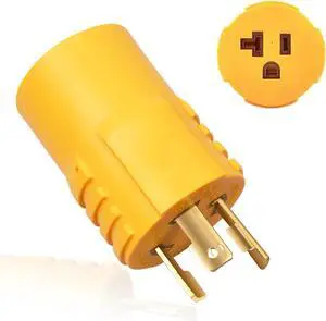 Shore Power 30A to 15A Generator Connector, NEMA L5-30P to 5-15R / 5-20R, 30 Amp to 110V Adapter, ETL-Certified, RV, Marine, and Household Use