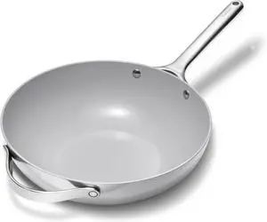 Caraway Non-Stick Stir Fry Pan - 12 Wok-Inspired Pan - Free From Forever Chemicals - High-Sloped Walls - Stainless Steel Handles - Gray
