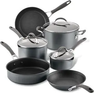 Circulon A1 Series with ScratchDefense Technology Nonstick Induction Cookware/Pots and Pans Set, 9 Piece, Graphite