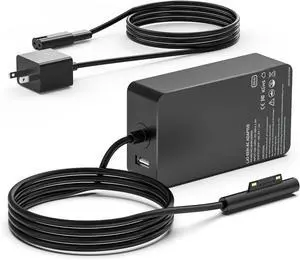 Surface Pro Charger 65W, Surface Charger Compatible with Microsoft Surface Pro 11, 10, 9, 8, 7+, 7, 6, 5, 4, 3, X, Windows Surface Laptop 6, 5, 4, 3, 2, 1, Surface Go Tablet, Surface Book 3, 2, 1