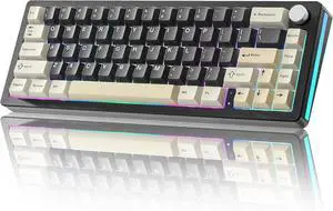 YUNZII AL66 Wireless Mechanical Keyboard,Full Aluminum CNC,65% Knob Control,Bluetooth/2.4G/Wired,Hot Swappable Pre-lubed Switches,Gasket Mounted RGB for Win/Mac(Milk Switch, Black) YUNZII AL66 Wireless Mechanical Keyboard,Full Aluminum CNC,65% Knob Control,Bluetooth/2.4G/Wired,Hot Swappable Pre-lubed Switches,Gasket Mounted RGB for Win/Mac(Milk Switch, Black)
