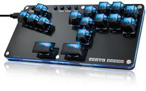 Sehawei Haute42 16Key All-Button Arcade Controller Gamerfinger with Turbo Functions,Arcade Stick Street Fight Mini Plus Controller for PC/Ps3/Ps4/Switch Game Keyboard-Supports Hot Swap & SOCD