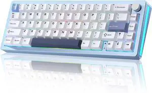 YUNZII AL66 Wireless Mechanical Keyboard,Full Aluminum CNC,65% Knob Control,Bluetooth/2.4G/Wired,Hot Swappable Pre-lubed Switches,Gasket Mounted RGB for Win/Mac(Milk Switch, Blue) YUNZII AL66 Wireless Mechanical Keyboard,Full Aluminum CNC,65% Knob Control,Bluetooth/2.4G/Wired,Hot Swappable Pre-lubed Switches,Gasket Mounted RGB for Win/Mac(Milk Switch, Blue)