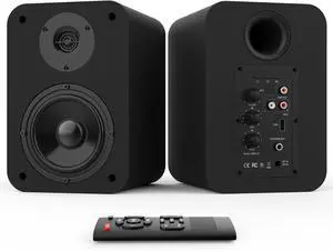 Bestisan SR04 Bluetooth Bookshelf Speakers for Record Player, Powered Studio Speaker for TV with Sub Out Port, Horn Tweeter and Optical/RCA/BT Inputs