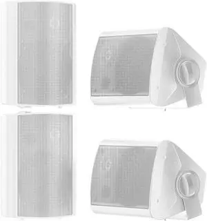 STUDIOFINIX 5.25 Inch 600W Passive Wall Mount Speakers Weather Resistant Indoor Outdoor Speakers for Patio Garage Home,2 Pairs (White)