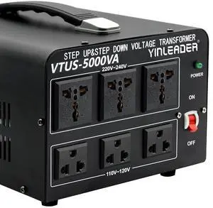 Yinleader 5000W Voltage Converter Transformer Step Up 110V-120V to220V-240V or Step Down 220V to 110V AC Power Converter w/US Standard Power Cord,Circuit Breaker Protection