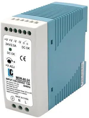 DIn Rail DC 24V Switching Power Supply MDR 60W Rail Type(Input:100-240VAC,Output:24VDC,50/60HZ) Switch Converter (24V 2.5A)