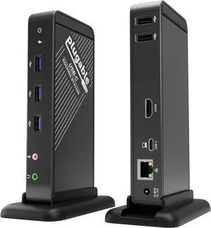 Plugable USB-C Dock  4K HDMI, 60W Charging, Ethernet, USB 3.0/2.0 Ports  USB-C Docking Station with Power for Windows and Chromebook