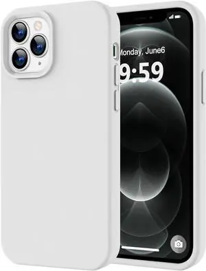 LOVE 3000 Compatible with iPhone 12 Pro Max Phone Case | Thickening Liquid Silicone | Anti-Scratch Microfiber Lining | Full-Body Duty Heavy Protection Case for iPhone 12 Pro Max Women Girls, White