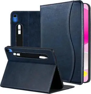HFcoupe Case for iPad a16 11th Generation 11 Inch 2025, Book Style iPad Gen 10 Case 2022 10.9-inch, Auto Wake/Sleep Cover Stand Protective Folio with Pocket & Magnetic Closure, Navy