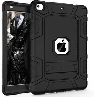 Rantice iPad 6th Generation Cases , 5th Case , Air 2 9.7 Shockproof Rugged Drop Protection Cover Built with Kickstand for 9.7'' A1893/A1954/A1822/A1823 (Black)