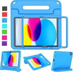 LTROP Kids Case for iPad A16 11th Generation 11-inch 2025/ iPad 10th Generation 10.9-inch 2022 with Screen Protector, Lightweight Shockproof Convertible Handle Stand Cover for iPad 11/10 Gen, Blue