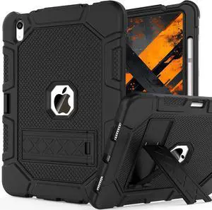 Rantice Case for iPad 11-inch (A16) 11th Generation 2025 / iPad 10th Generation 10.9 inch 2022, Heavy Duty Shockproof Rugged Protective Case with Kickstand & Pencil Holder, Black