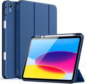 JETech Case for iPad (A16) 11th/10th Generation (2025/2022) with Pencil Holder, Slim Tablet Cover with Soft TPU Back, Auto Wake/Sleep (Navy)