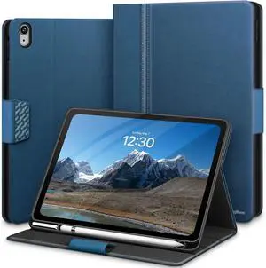 KingBlanc Case for iPad (A16) 11th Generation 11 Inch 2025, iPad 10th Gen 10.9 Inch 2022 with Pencil Holder, PU Leather Protective Cover, Auto Sleep/Wake, Viewing/Typing Angle, Magnetic Clasp, Blue