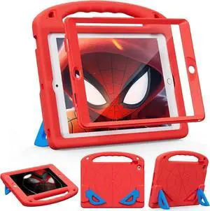 Kids Case for iPad 9th/8th/7th Generation (iPad 10.2 inch 2021/2020/2019), Shockproof Case with Screen Protector (Red)
