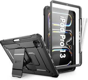 SUPCASE for iPad Pro 13 Inch Case M4 2024 7th Generation with Pencil Holder (Unicorn Beetle Pro), [Built-in Screen Protector & Stand] Full-Body Rugged Cover for iPad Pro 13 Inch M4 2024 7th Gen, Black