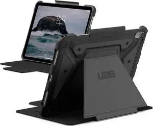URBAN ARMOR GEAR UAG Designed for iPad Air 11" Case (6th/7th Gen 2024-2025) M3 A3266 A3267 - Rugged Auto Sleep/Wake Folio Cover w/Pencil Holder & Multi-Angle Adjustable Stand, Metropolis SE Black