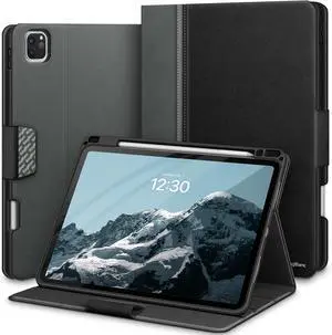 KingBlanc Case for iPad Pro 13-inch 2024 (M4) with Built-in Pencil Holder, PU Leather Smart Stand Cover, Auto Sleep/Wake, Supports Pencil Pro/Pencil (USB-C), Multi-Viewing/Drawing Angles, Black