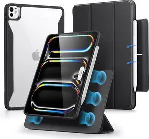 ESR for iPad Pro 11 Inch Case (M4) 2024 5th Gen, Removable Magnetic Cover with Pencil Holder, Vertical Stand, Fully Supports Pencil Pro and Pencil (USB-C), Rebound 360 Series, Black