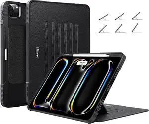 ZtotopCases for New iPad Pro 13 Inch Case 7th Gen M4(2024)/ Pro 12.9 Inch 6th/5th/4th Generation 2022/2021/2020, 6-Angle Magnetic Stand, Pencil Holder, Auto Wake/Sleep Cover - Black