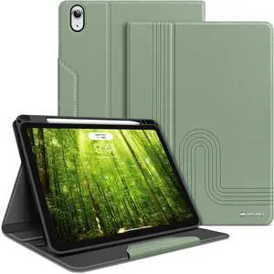 H HOLIMET Case for iPad Air 11 inch M3 2025 2024/iPad Air 5th Generation 2022/iPad Air 4th Generation 2020 10.9 Inch with Pencil Holder Shockproof Protective Cover for iPad Air 6/5/4 Vegan Leather