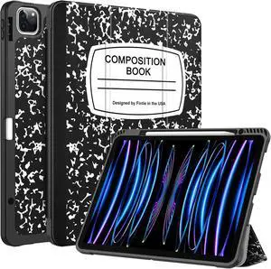 Fintie Case for iPad Pro 12.9-inch 6th Generation 2022, [Built-in Pencil Holder] Slim Soft TPU Protective Cover with Auto Wake/Sleep, Also Fit iPad Pro 12.9" 5th & 4th & 3rd Gen, Composition Book