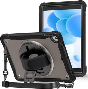 ProCase Rugged Case for iPad 9.7 Inch 5th 6th Gen/iPad Air 2 / iPad Pro 9.7 Case, Heavy Duty Shockproof Rugged Cover with Hand Strap 360 Degree Rotatable Kickstand Protective for iPad 9.7" -Black