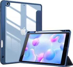 ProCase Slim Case for iPad 9th / 8th / 7th Generation 10.2 inch (2021/2020/2019 Released), Protective Cover with Pencil Holder for iPad 9/8/7 Gen 10.2 -Navy