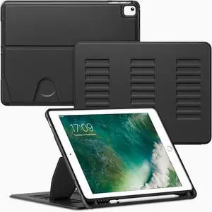 VIKESI Case for iPad 6th / 5th Generation (2018/2017 Released) 9.7-inch and for iPad Air 2/1,Multiple Angles Magnetic Stand Cover,Shockproof Soft Back,Pencil Holder,and Auto Sleep/Wake,Black