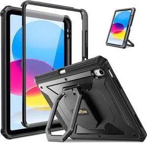 Fintie Case for iPad (A16) 11th Generation 11 Inch (2025), iPad 10th Generation 10.9 Inch - [Tuatara Magic Ring] 360 Degree Rotating Stand Shockproof Rugged Cover with Screen Protector, Black