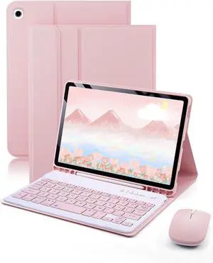 Keyboard Case for iPad mini 5 & Mini 4 7.9 inch - with Mouse and Magnetically Keyboard, Case with Pencil Holder for iPad mini 5th / 4th Generation, Auto Sleep/Wake, Pink