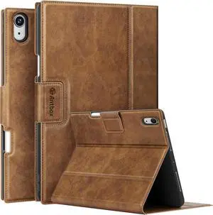Antbox Case for iPad Air 13 Inch 2025 M3 /2024 M2, Premium Vegan Leather, Fully Supports Pencil Pro and Pencil (USB-C), Auto Sleep/Wake, Built-in Pencil Holder iPad 13 Inch Case (Tan)