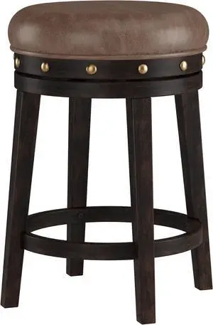Hillsdale Benard Backless Swivel Counter Stool Height, Brown