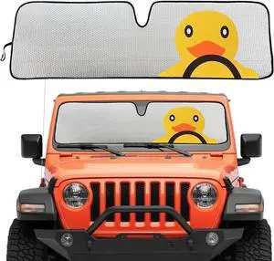 Windshield Sun Shade for Jeep Wrangler TJ JK JL & Gladiator JT 2/4 Door,Duck Sun Shade,Sunshade Windshield for Jeep Wrangler