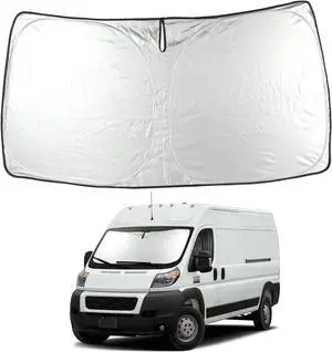 ROCCS Windshield Sunshade UV Ray Reflector for 2014-2025 Dodge RAM ProMaster Full Size Cargo Van Chassis Cab Cutaway Front Window Sun Shade Shield Cover Foldable Reflective Sun Visor