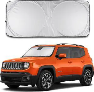 Car Windshield Sun Shade Durable 210T Polyester Heat Block UV Protection Sunshades - Sunlight Blocker Reflective Sun Visor Car Window Shade - Easy Storage Sunshade Vehicle Accessories (Small)
